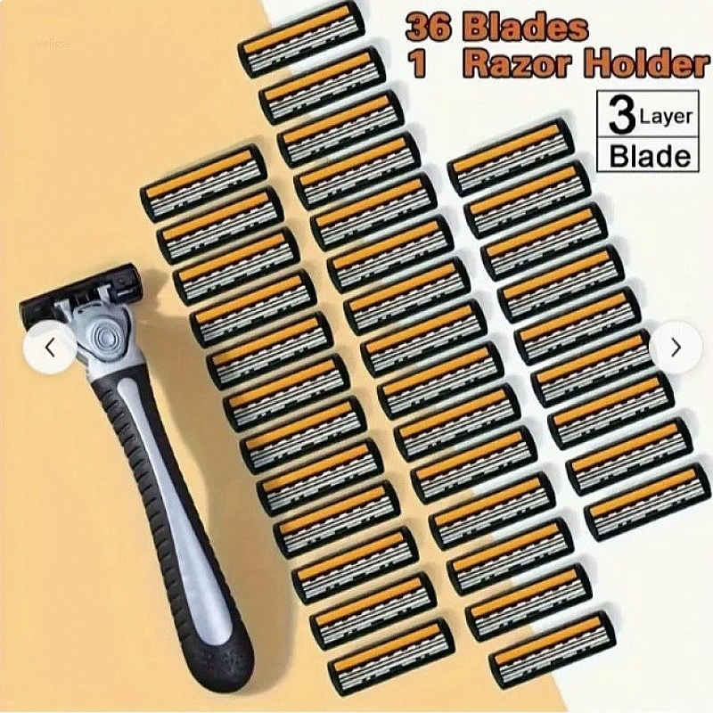 Men'S Grooming Set Gift - Premium 3 Layer Manual Razor For