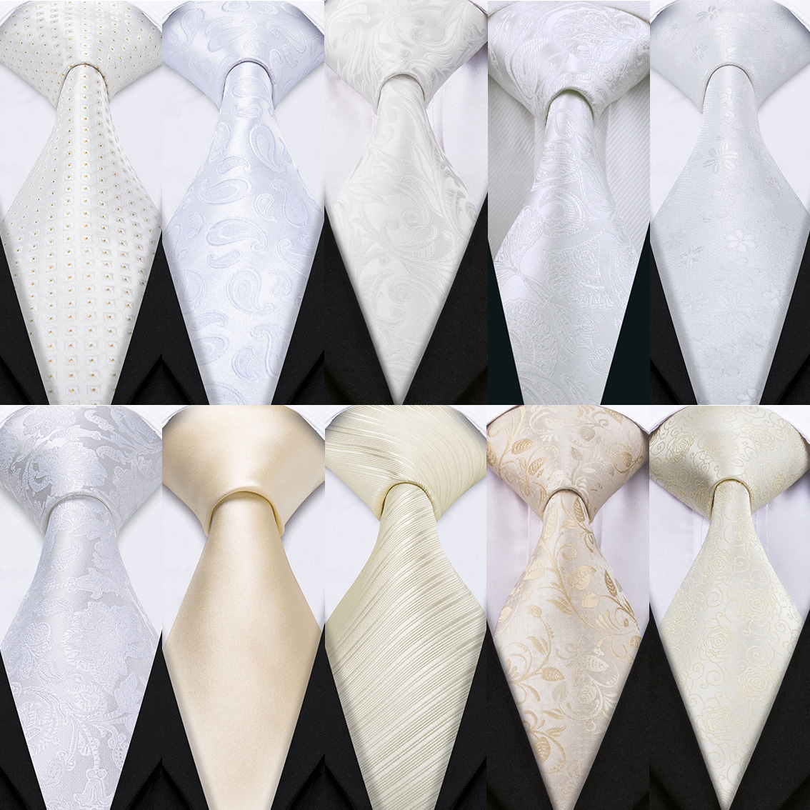 Fashion White Mens Wedding Tie - огляд і ціна Men'S Grooming Set Gift