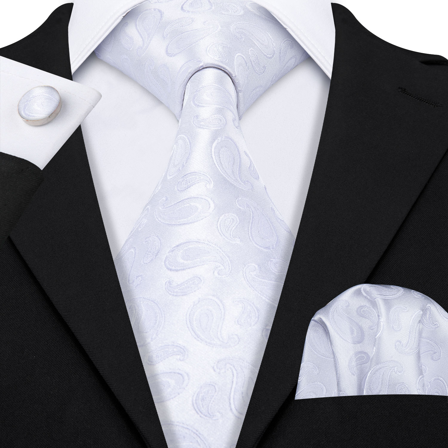 Fashion White Mens Wedding Tie - огляд і ціна Men'S Grooming Set Gift