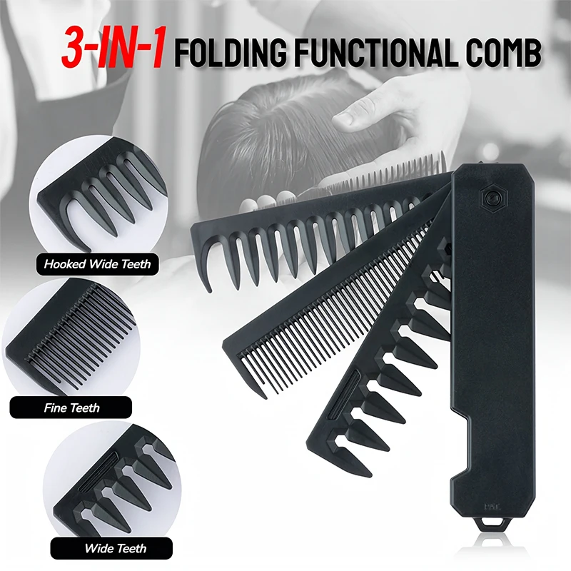 3-in-1 Folding Beard Comb for  - огляд і ціна Men'S Grooming Organizer