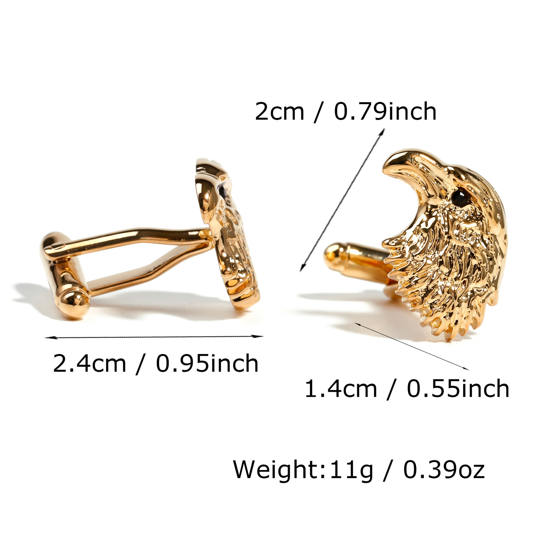 2pcs/set Gold Eagle Head Cuffl - огляд і ціна Men'S Grooming Set Gift