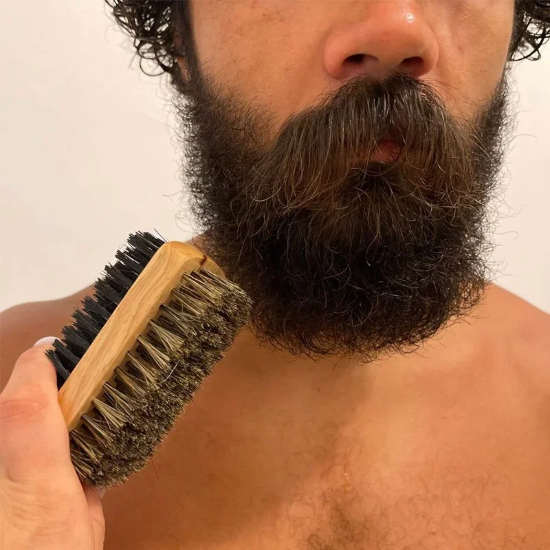 Beard Brush with Natural Woode - огляд і ціна Men'S Grooming Organizer