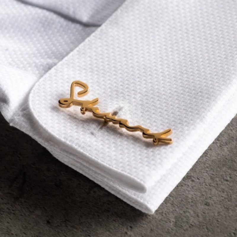 Custom Name Cufflinks 18K Gold - огляд і ціна Men'S Groom